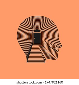 Psychology, Psychotherapy, Mental health icon concept isolated. Vector illustration