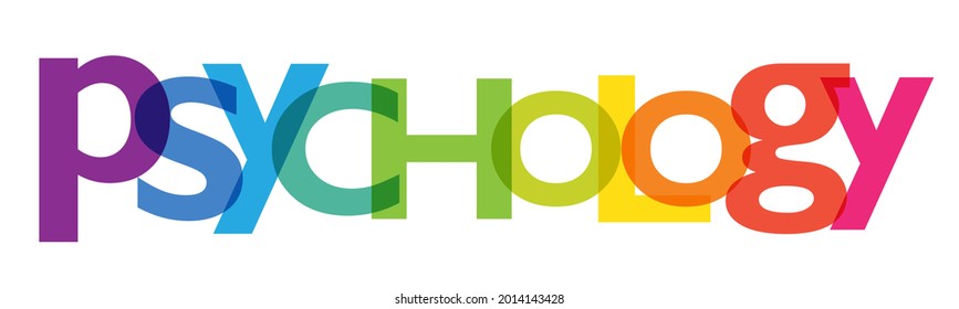 PSYCHOLOGY rainbow gradient vector typography banner on white background