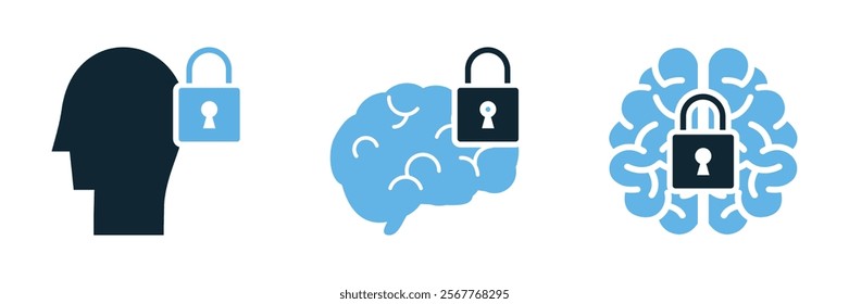 Psychology of Secrecy icon, trust or hidden thoughts and confidentiality, secrets or privacy, and hidden information, concealed emotions and memories