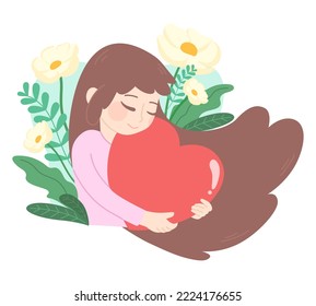Psychology Self love concept, illustration, vector design