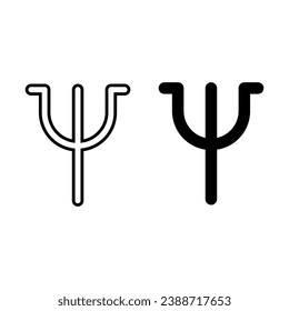 psychology symbol, psi letter icon vector