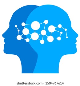 Psychology therapist brain vector logo
