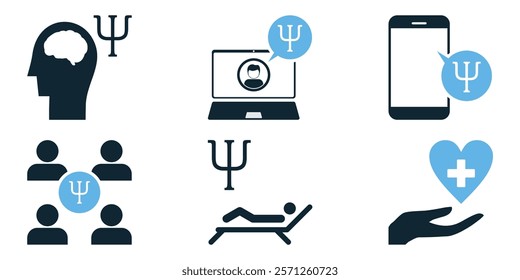 Psychology Therapy Icon Vector Design, Minimalist and Modern Symbol Representing Mental Health, Counseling, and Wellness Concepts