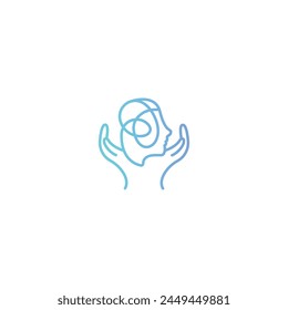 Psychology therapy mental health care vector logo design