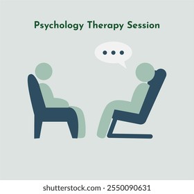 Psychology therapy session icon. Mental Health and Psychology Icon. Mental Health Awareness Icon suitable for social media, poster, infographic, awareness campaign and education.