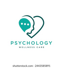 Psychology thoughts Wellness care Creative Logo mark design vector template