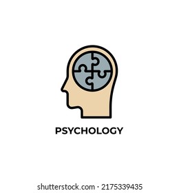 icono vector de psicología. Ilustración vectorial de diseño plano y colorido. Gráficos vectoriales