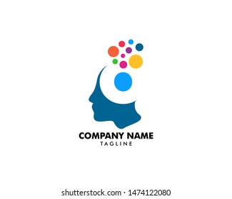 Psychology Vector Logo Template Design