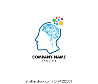 Psychology Vector Logo Template Design