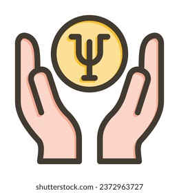 Psychology Vector Thick Line Filled Colors Icon For Personal And Commercial Use.
