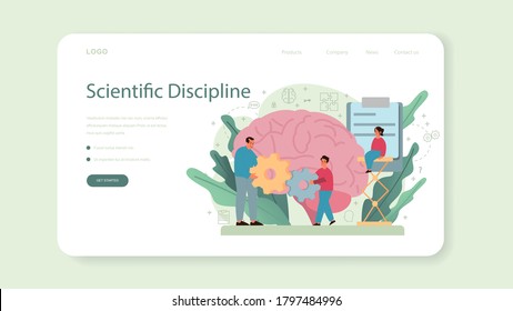 Psychology Web Banner Or Landing Page. Mental And Emotional Health Studying. Studying Of The Mind And Behavior Of Human. Isolated Flat Vector Illustration