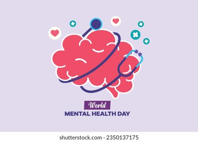 Psychology. World mental health day concept. Colored flat vector illustration isolated. 