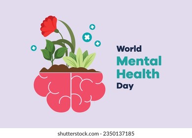 Psychology. World mental health day concept. Colored flat vector illustration isolated. 