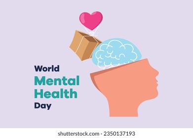 Psychology. World mental health day concept. Colored flat vector illustration isolated. 