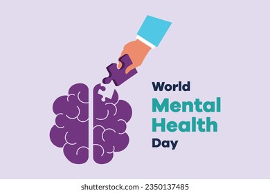 Psychology. World mental health day concept. Colored flat vector illustration isolated. 