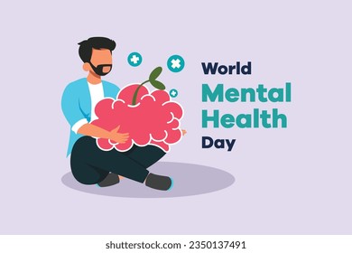 Psychology. World mental health day concept. Colored flat vector illustration isolated. 