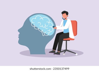 Psychology. World mental health day concept. Colored flat vector illustration isolated. 
