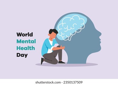 Psychology. World mental health day concept. Colored flat vector illustration isolated. 