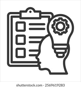 Psychometric Tests Outline Icon Vector Illustration