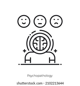 Psychopathology icon. Outline style icon design isolated on white background