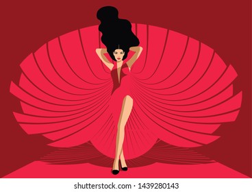 Psychopathology - Mental Health Disorder - Histrionic Personality Disorder - woman in red dress parading on the catwalk