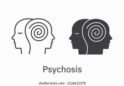 Psychosis Icon. Vector Illustration Isolated On White.