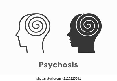 Psychosis icon. Vector illustration isolated on white.