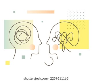 Psychotherapist Counseling for Person with confused mind - Stock Illustration EPS 10 File