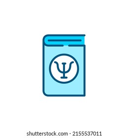 Libro de psicoterapia. Icono de línea de color de línea de trazos perfecto y editable