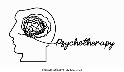 Psychotherapy, chaos and order concept. Tangled disorder turns into spiral order line, find solution. Coaching, mentoring. Flat vector illustration isolated on white background.