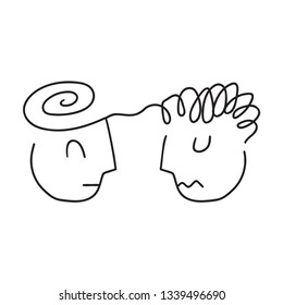 Psychotherapy concept. Simple hand drawn vector illustration design on white background.