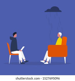 Psychotherapy: A conversation between a doctor and a patient about Mental health.