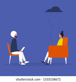 Psychotherapy: A conversation between a doctor and a patient about Mental health.