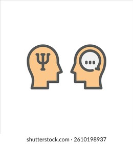 psychotherapy filled outline icon. counseling color line illustration.