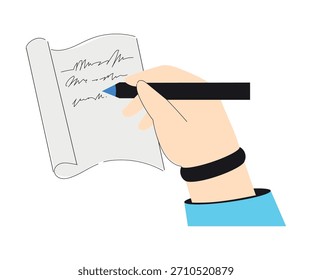 Psicoterapia con escritura a mano Notas sobre Ilustración vectorial de papel