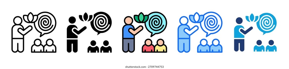 Psychotherapy Icon Set Multiple Style Collection Vector Illustration