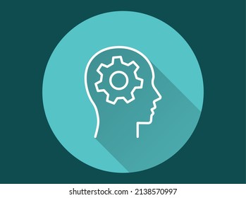 Icono de psicoterapia. Ilustración simple con sombra larga para diseño gráfico y web.