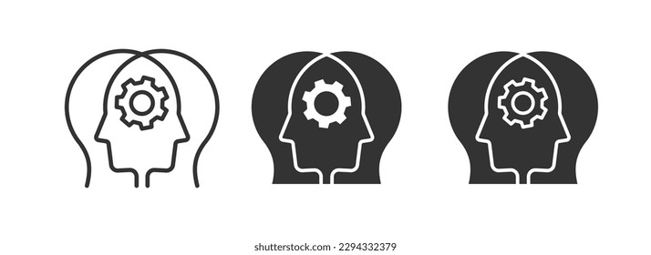 Psychotherapy icons. Symbol of mental problem, psychologist, psychological care. Vector illustration.