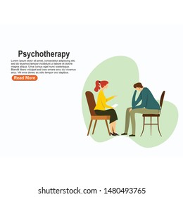 Psychotherapy Practice Psychiatrist Consulting Patient Vector Stock ...