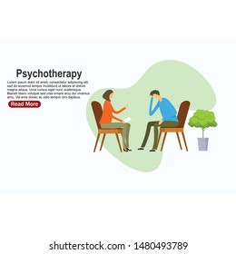 Psychotherapy Practice Psychiatrist Consulting Patient Vector Stock ...