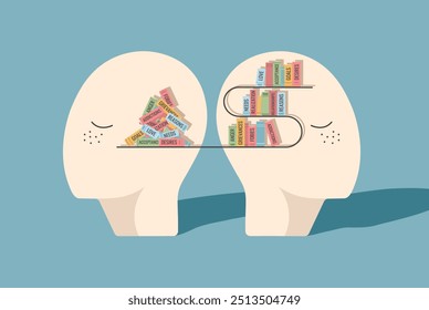 Psychotherapieprozess im Kopf, Konzept. Die Störung der Emotion wird in die Ordnung der Emotion transformiert