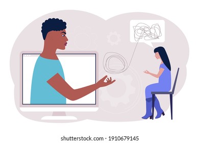 Psychotherapy, psychology concept. Psychological assistance, consultation with a patient, solution of psychological problems
