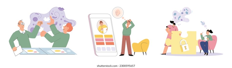 Sesión de psicoterapia con análisis cognitivo. Salud mental, concepto de psicología. Mejora de la salud mental, tratamiento para neurosis de ansiedad, equilibrio mental. Sesiones de terapia mental para la mente abierta