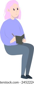 Psychotherapy session - psychologist sitting. Mental health concept, vector illustration in flat style