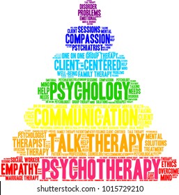 Psychotherapy word cloud on a white background. 