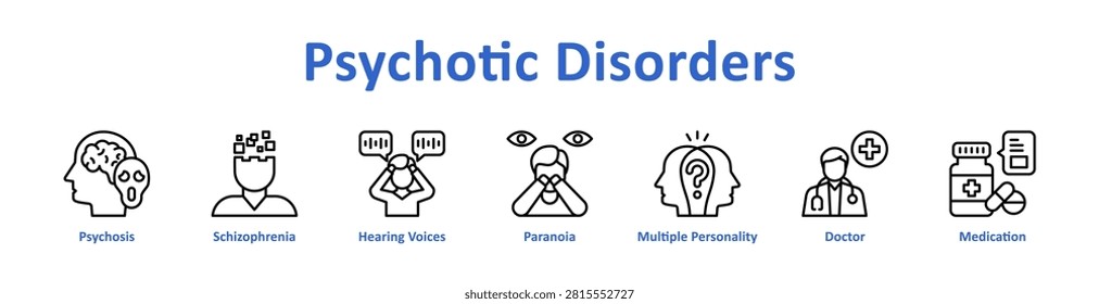 Psychotic Disorders Web icon banner and collection