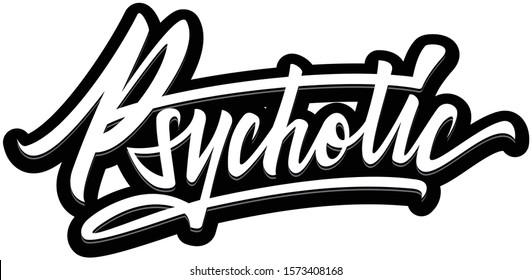 PSYCHOTIC LETTERING LINE VECTOR BRUSH 