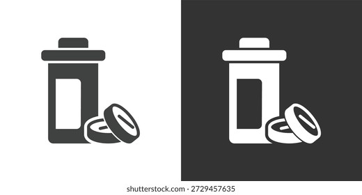 Icono de medicación psicotrópica. Icono de la serie de glifos sólidos