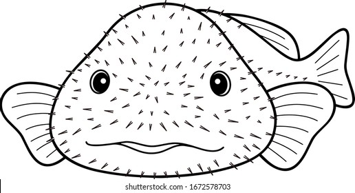 Psychrolutes Marcidus Blobfish Character Illustration Vector Stock ...