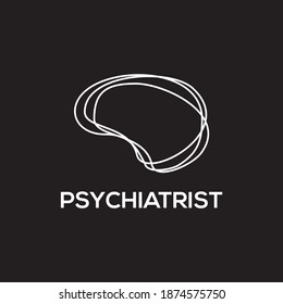 Diseño del logo psiquiátrico con la plantilla abstracta del icono cerebral